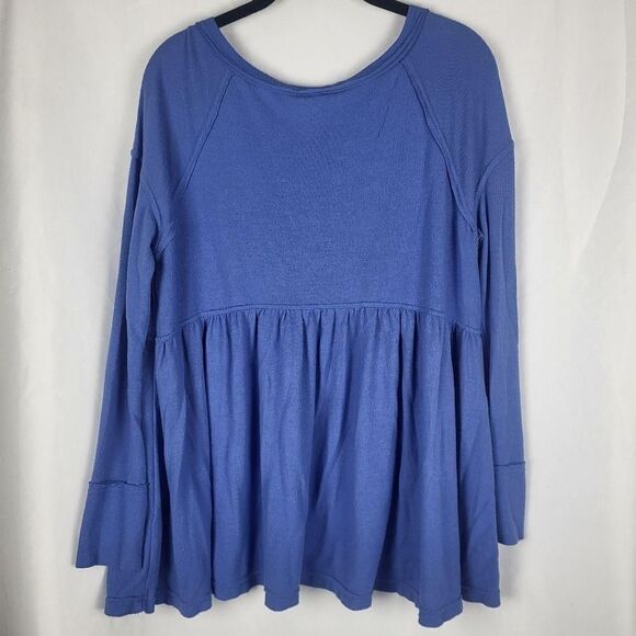 Free People Bluebelle Babydoll Top Size Small Oversized Long Sleeves Flowy Soft - Picture 2 of 7